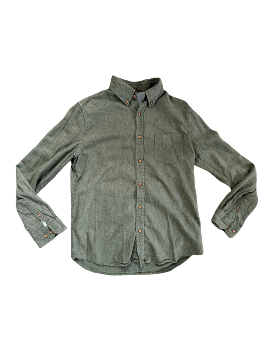Ben Sherman Green Cotton Brushed Twill Button Down Shirt Men's M